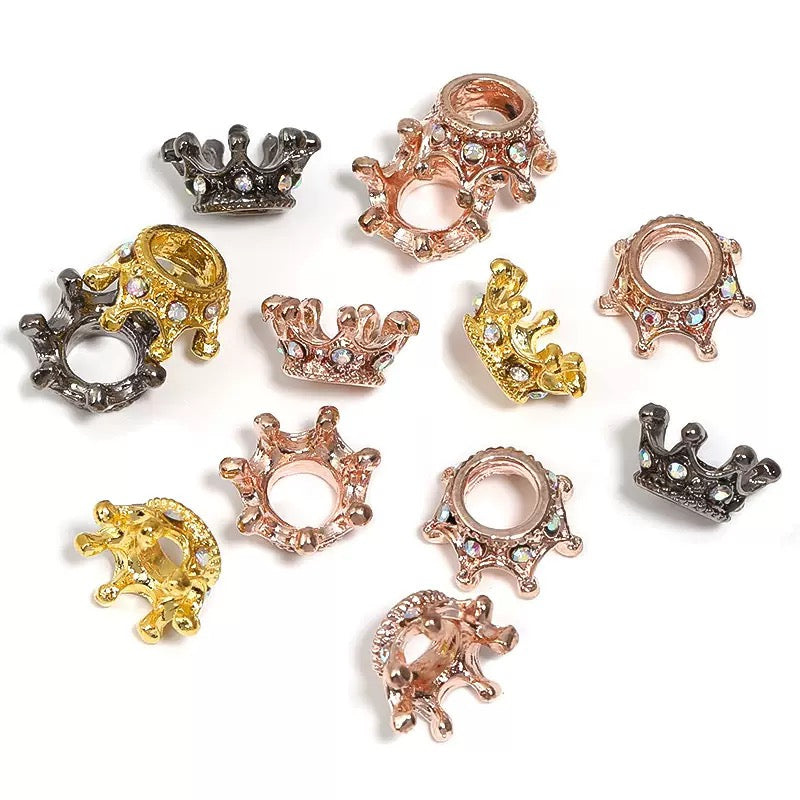 Mini Crown Rhinestone Spacer Beads 20pcs/bag