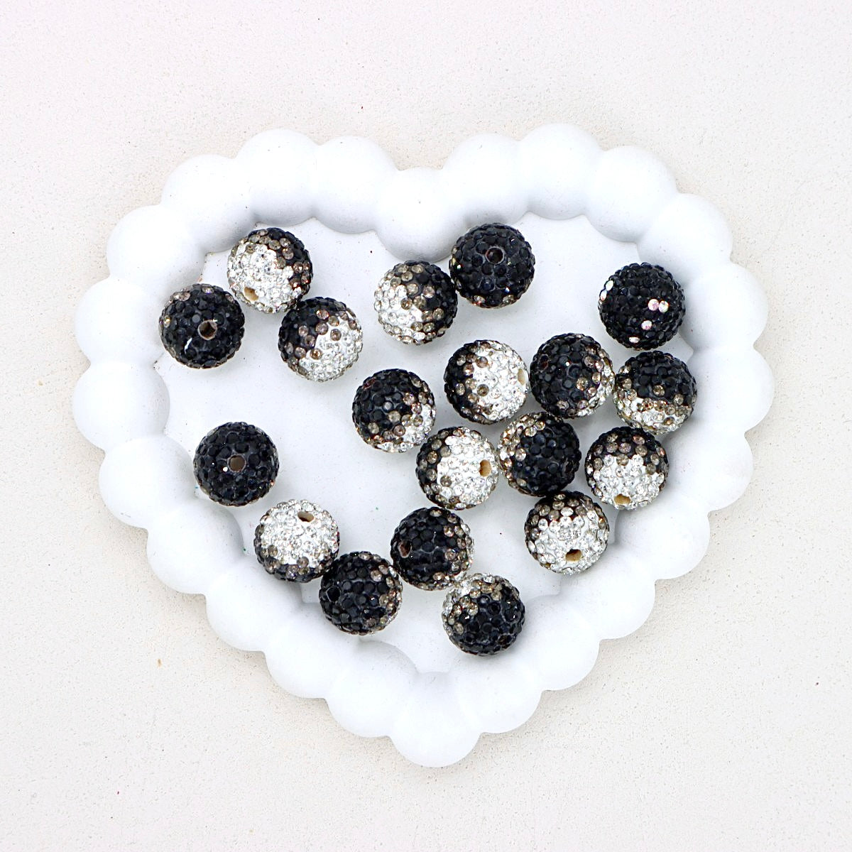 16mm Ombre Color Full Crystal Diamond Ball Polymer Clay Beads