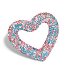 Kimhatter Heart-Shaped Polymer Clay Beads, 27.5×33.5mm Black Diamond Rhinestone Focal Beads with 2mm Hole for Phone Charms, Pen Charms & Jewelry Making