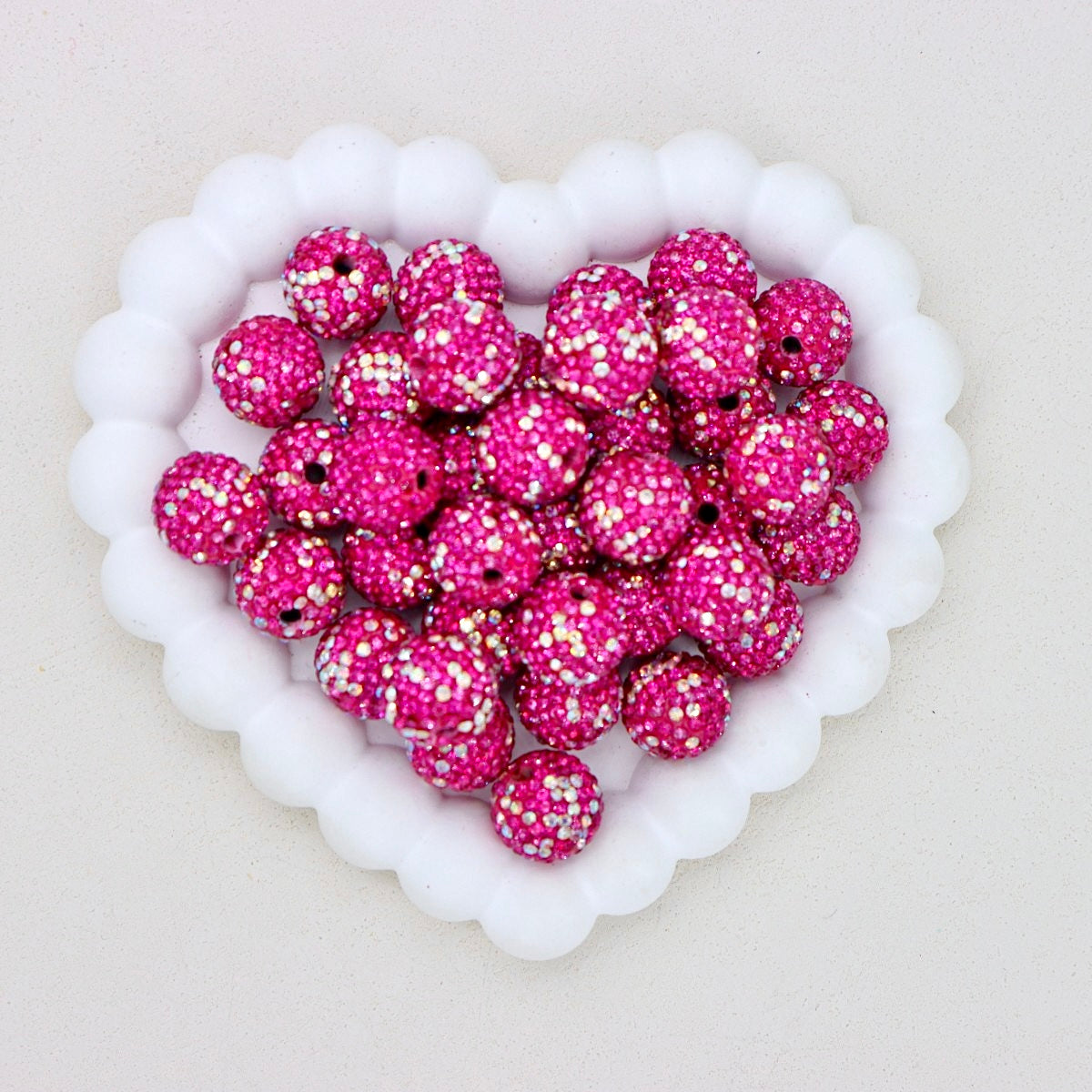 16mm Stardust Diamond Ball Polymer Clay Beads with Straight Hole