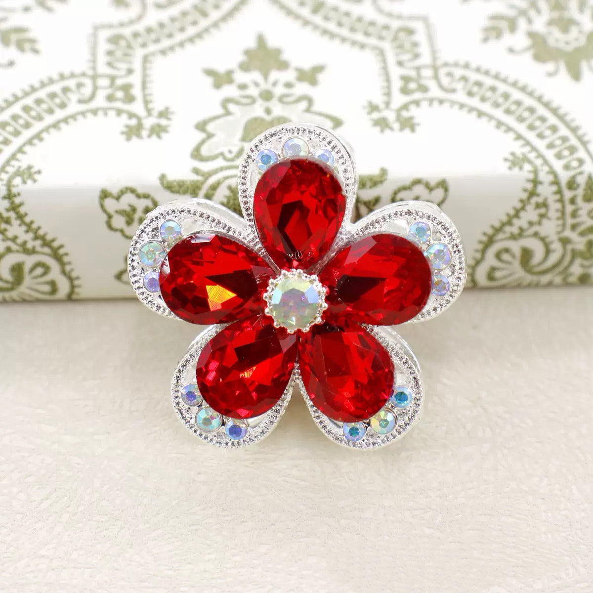 Kimhatter Heavy Duty Crystalline Five-Petal Flower Alloy Bead with Straight Hole