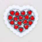 Kimhatter Black Heart Double-Sided Crystal Alloy Bead with Diamond Ball 2pcs/bag