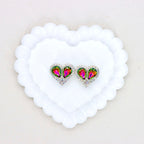 Kimhatter Double-Sided Crystal Heart Alloy Bead with Rhinestone Accents