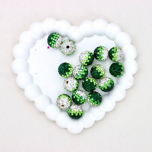16mm Ombre Color Full Crystal Diamond Ball Polymer Clay Beads