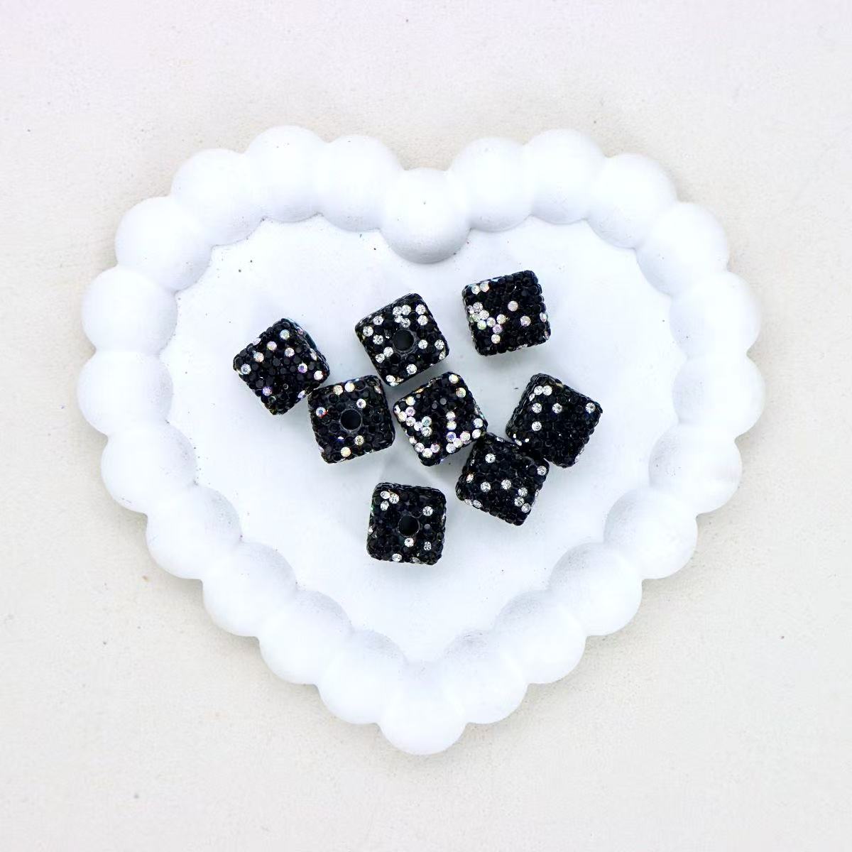 16mm Square Stardust Polymer Clay Beads