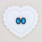 Kimhatter Oval Black Double-Sided Crystal Alloy Bead with Diamond Ball