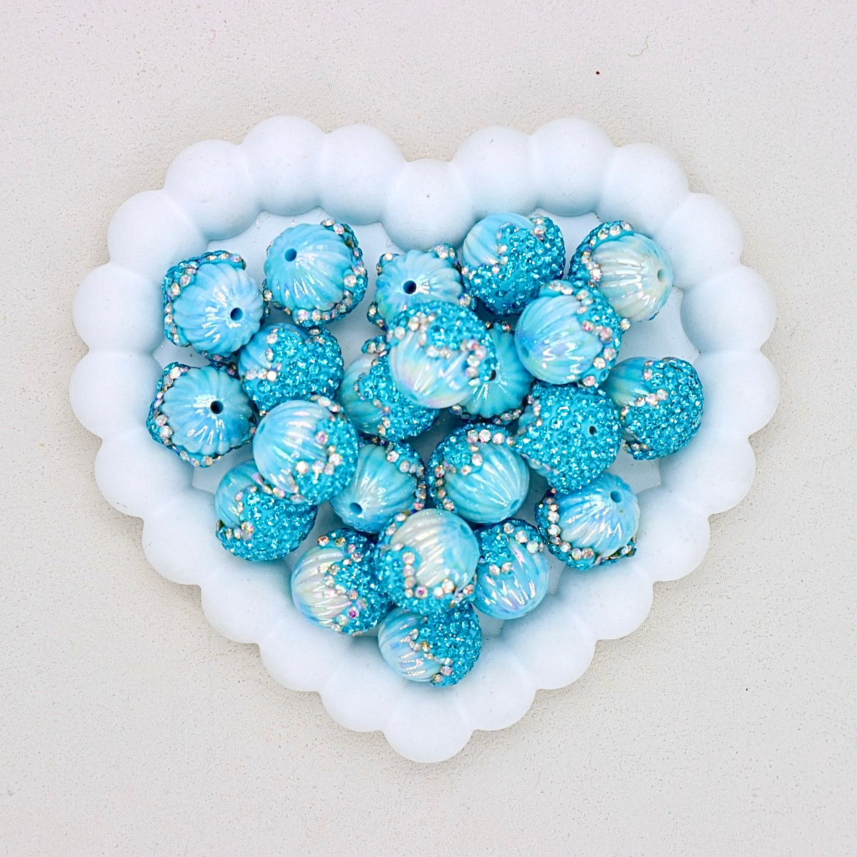 Heavy Duty Polymer Clay Pinecone & Pumpkin Beads with Full Crystal Coverage