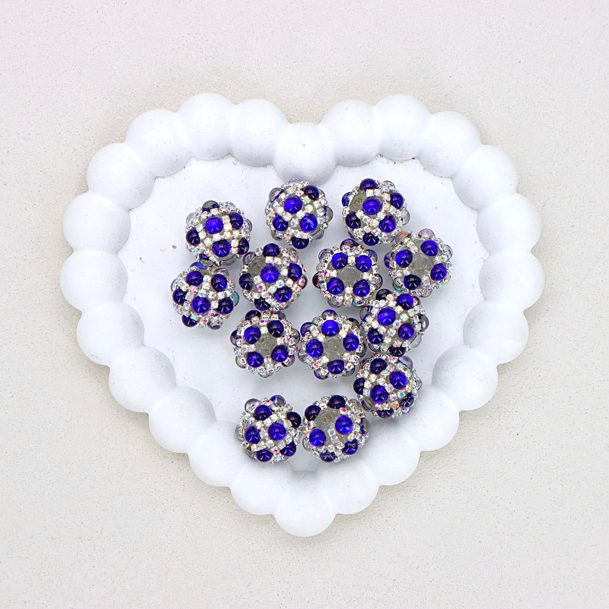 Heavy Duty Rhinestone Acrylic Bubble Beads with Straight Hole