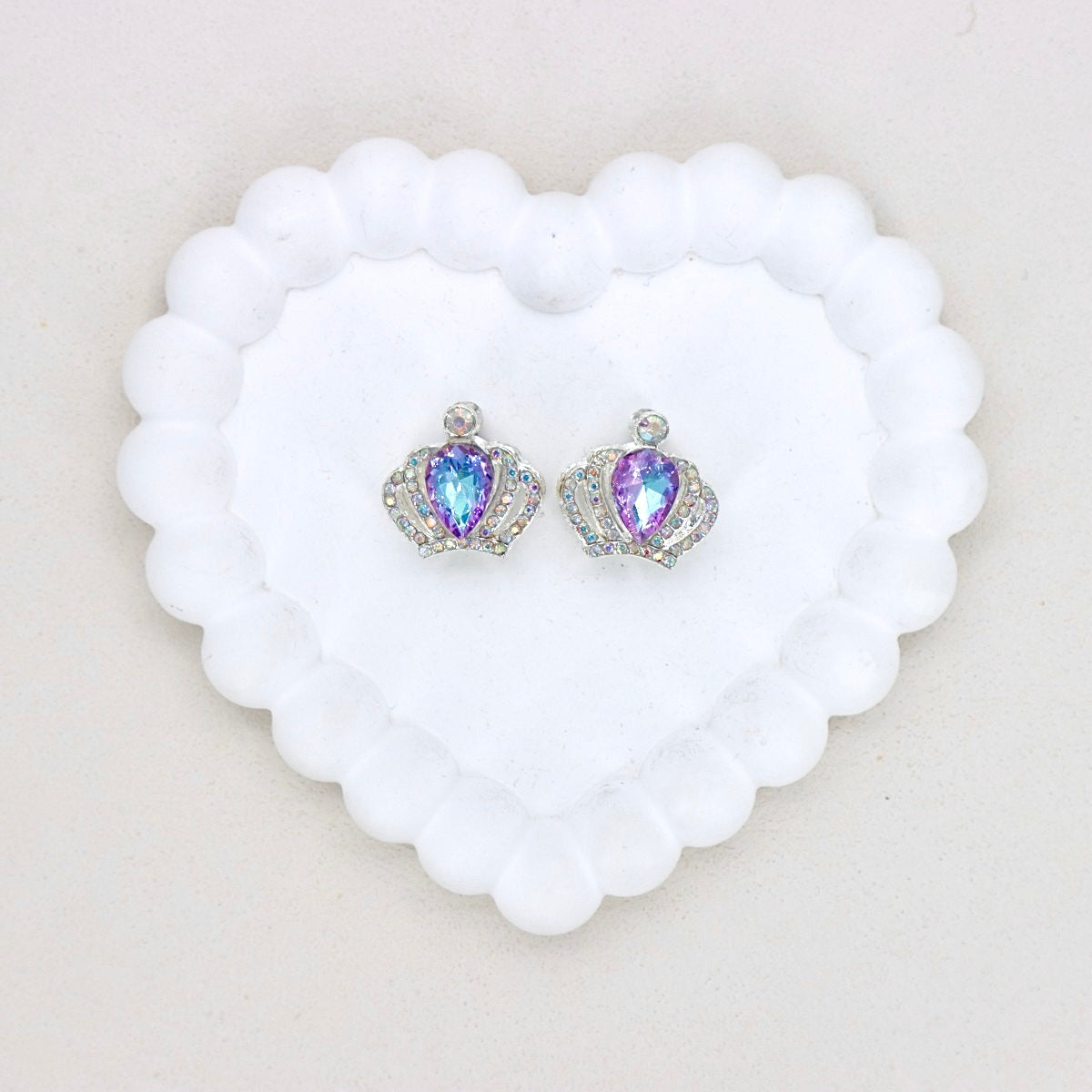 Kimhatter Heavy Duty Double-Sided Crown Alloy Bead with Rhinestones 2pcs/bag