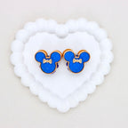 Kimhatter Double-Sided 3D Mickey Mouse Alloy Bead with Champagne Diamond Ball