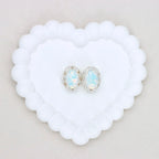 Oval Mocha Double-Sided Crystal Alloy Bead with Diamond Ball