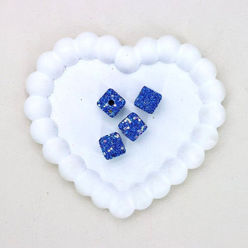 16mm Square Stardust Polymer Clay Beads