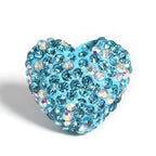 Kimhatter Stardust Heart Polymer Clay Bead with Diamond Ball 3pcs/bag