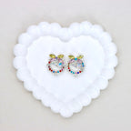 Kimhatter 3D Crystal Bow Alloy Diamond Ball Beads with Straight Hole