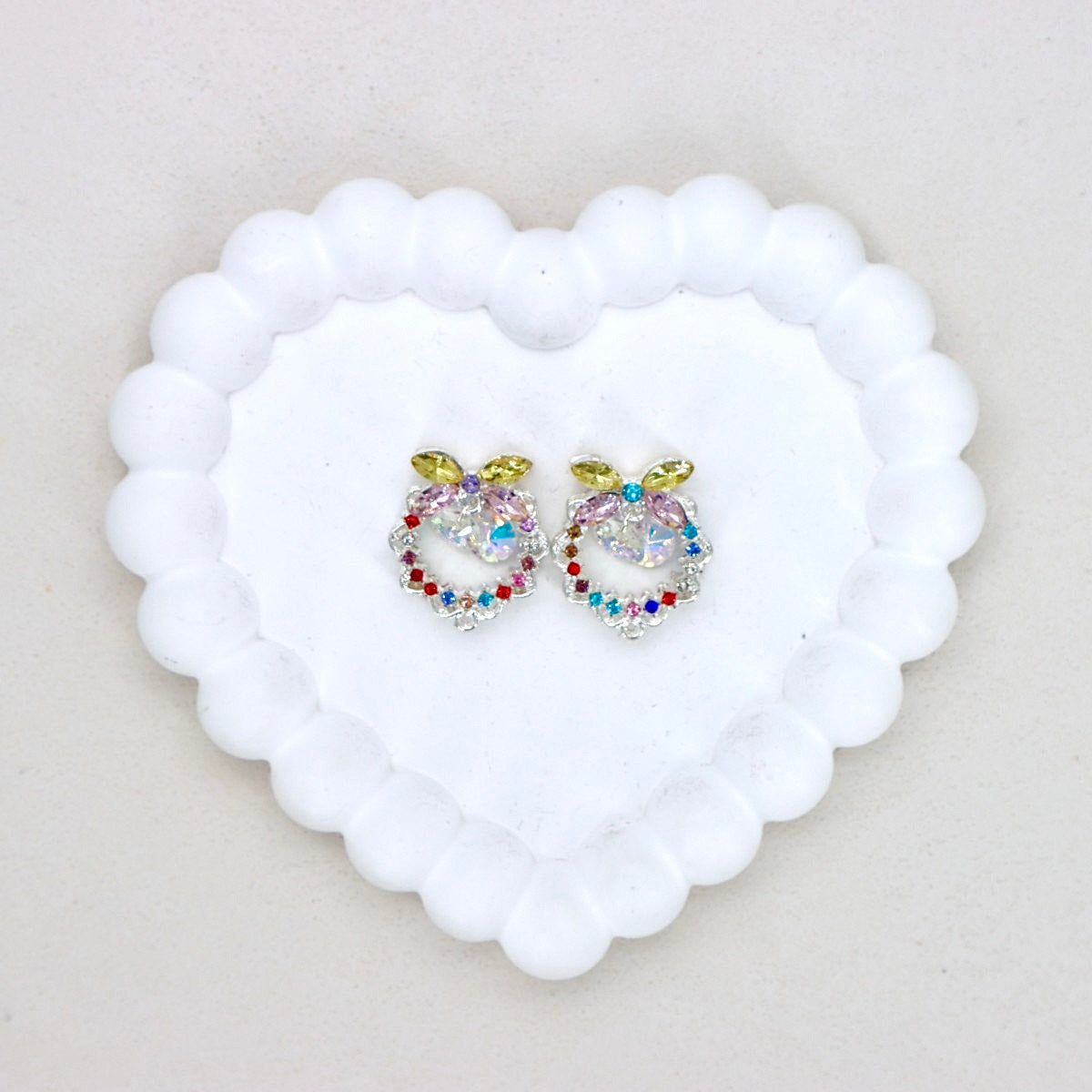 Kimhatter 3D Crystal Bow Alloy Diamond Ball Beads with Straight Hole