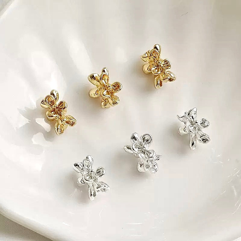 14K Gold Plated Irregular Flower Square Spacer Bead 20pcs/bag