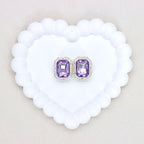 Silver Alloy Openwork Rectangle Double-Sided Crystal Bead