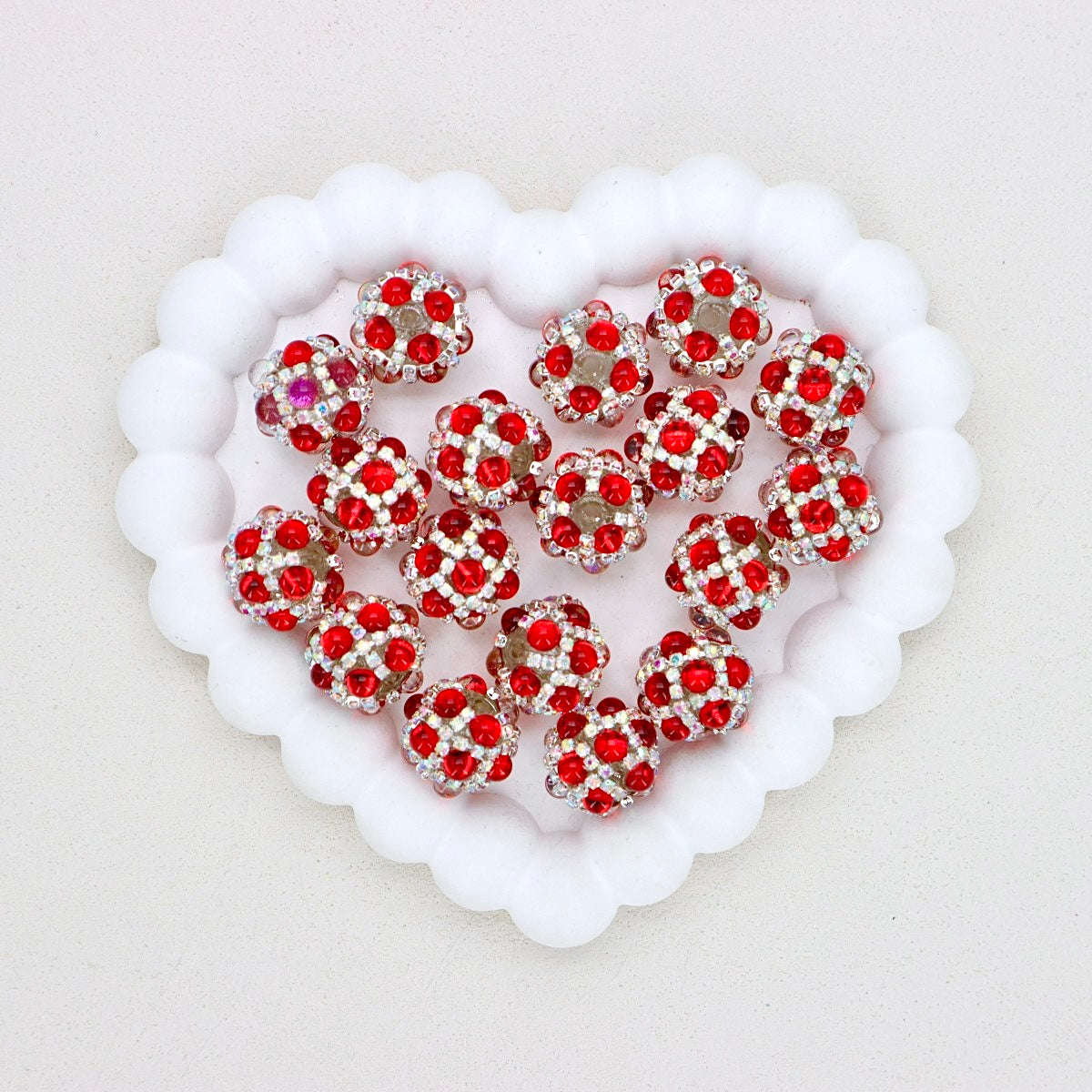 Heavy Duty Rhinestone Acrylic Bubble Beads with Straight Hole