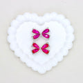 Kimhatter Colorful Crystal Bow Alloy Beads with Straight Hole 2pcs/bag