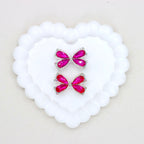 Kimhatter Colorful Crystal Bow Alloy Beads with Straight Hole 2pcs/bag