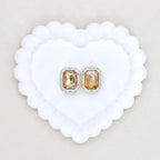 Silver Alloy Openwork Rectangle Double-Sided Crystal Bead