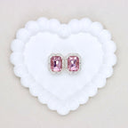 Silver Alloy Openwork Rectangle Double-Sided Crystal Bead