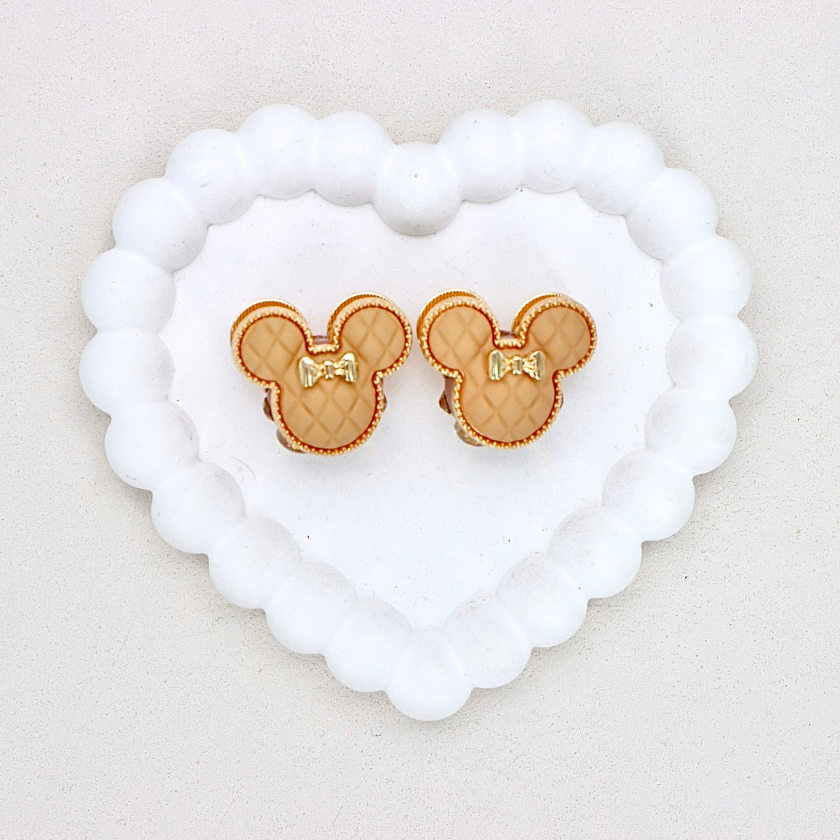 Kimhatter Double-Sided 3D Mickey Mouse Alloy Bead with Champagne Diamond Ball