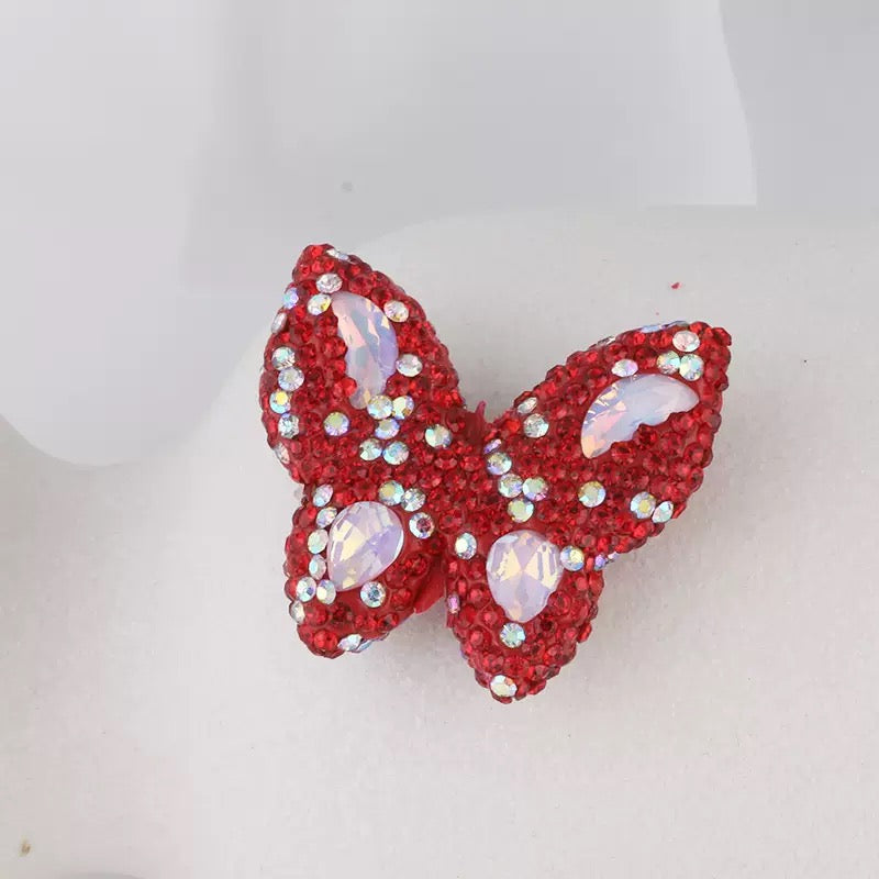 Kimhatter Rainbow Butterfly Polymer Clay Bead with Diamond Ball