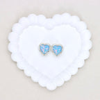 Kimhatter Heart Silver Double-Sided Crystal Alloy Bead with Diamond Ball 2pcs/bag