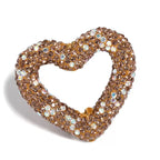 Kimhatter Heart-Shaped Polymer Clay Beads, 27.5×33.5mm Black Diamond Rhinestone Focal Beads with 2mm Hole for Phone Charms, Pen Charms & Jewelry Making