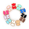 Kimhatter Double-Sided Alloy 3D Bear Bead with Champagne Diamond Ball