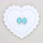 Oval Mocha Double-Sided Crystal Alloy Bead with Diamond Ball