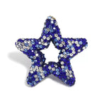Kimhatter Star Shape Polymer Clay Beads, Peridot Rhinestone Focal Beads for Jewelry & Keychain DIY, 32.5x33.5mm, 1.8mm Hole