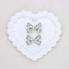 Kimhatter Colorful Crystal Bow Alloy Beads with Straight Hole 2pcs/bag