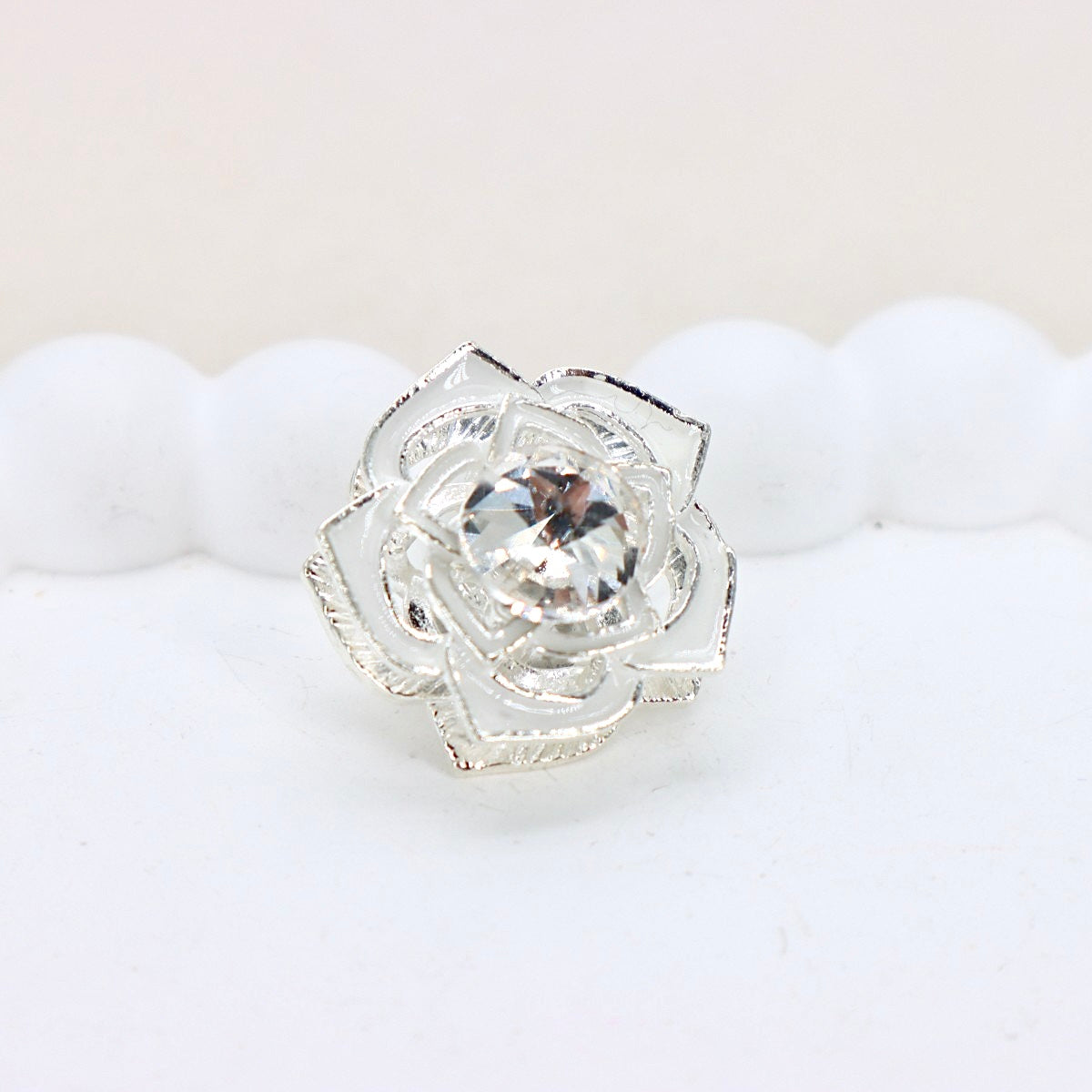 Kimhatter Heavy Duty Double-Sided Alloy Rose Flower Diamond Ball Bead
