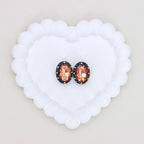 Kimhatter Oval Black Double-Sided Crystal Alloy Bead with Diamond Ball