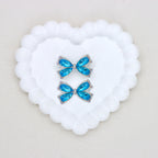 Kimhatter Colorful Crystal Bow Alloy Beads with Straight Hole 2pcs/bag