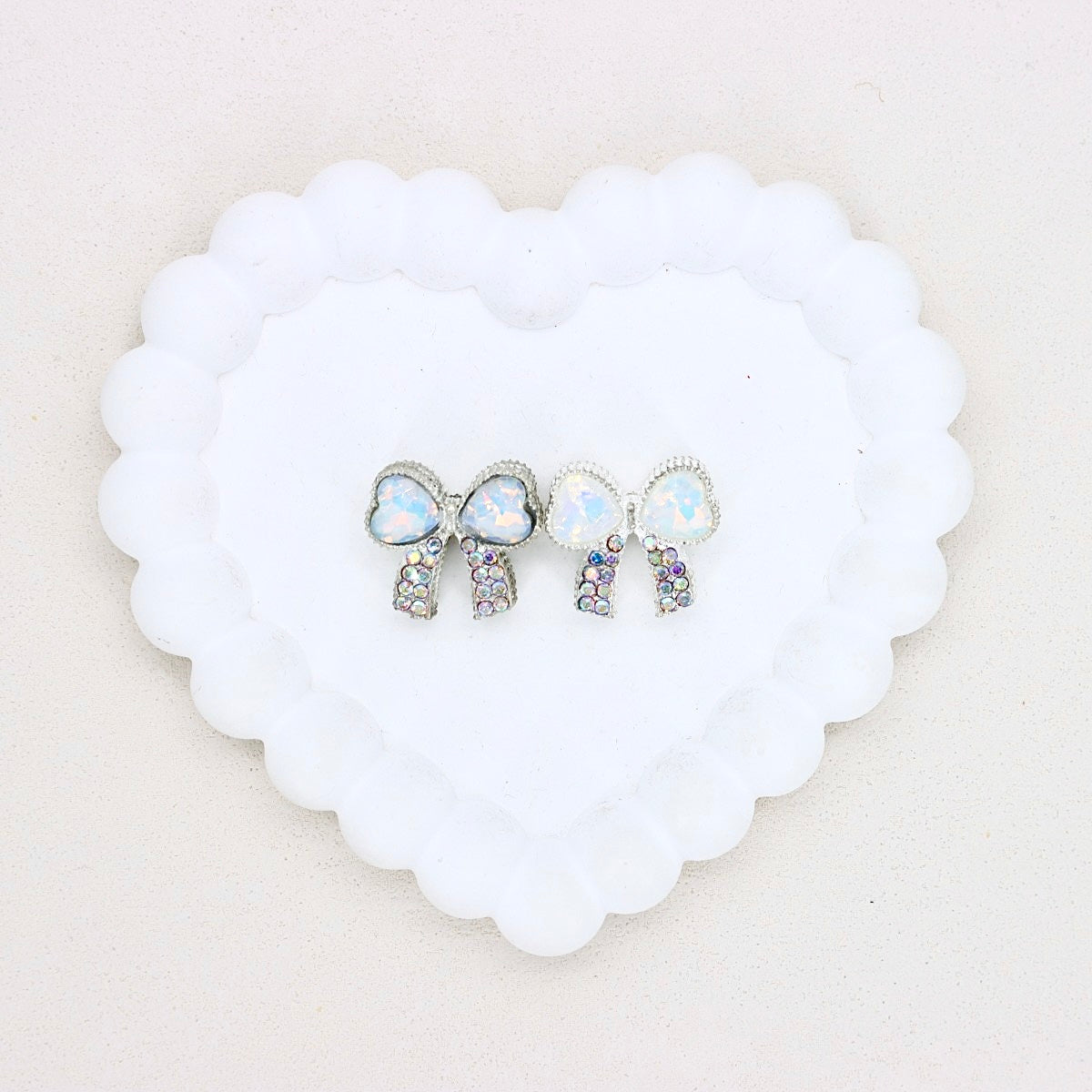 Kimhatter Alloy Butterfly Bow Charm Bead with Straight Ho 2pcs/bag