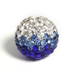 Kimhatter ombre Color Design Polymer Clay Rhinestone Beads, Round, 16.5mm, Hole: 1.8mm