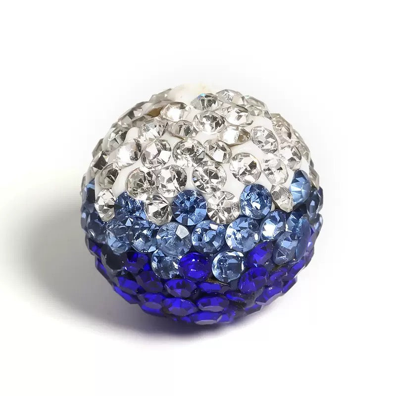 Kimhatter ombre Color Design Polymer Clay Rhinestone Beads, Round, 16.5mm, Hole: 1.8mm