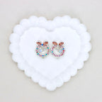 Kimhatter 3D Crystal Bow Alloy Diamond Ball Beads with Straight Hole
