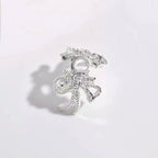 Micro-Set Zircon Double Bow Flower Spacer 10pcs/bag