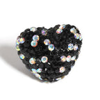 Kimhatter Stardust Heart Polymer Clay Bead with Diamond Ball 3pcs/bag