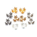 Pearl Base Tray Openwork Clover Flower Spacer 15pcs/bag