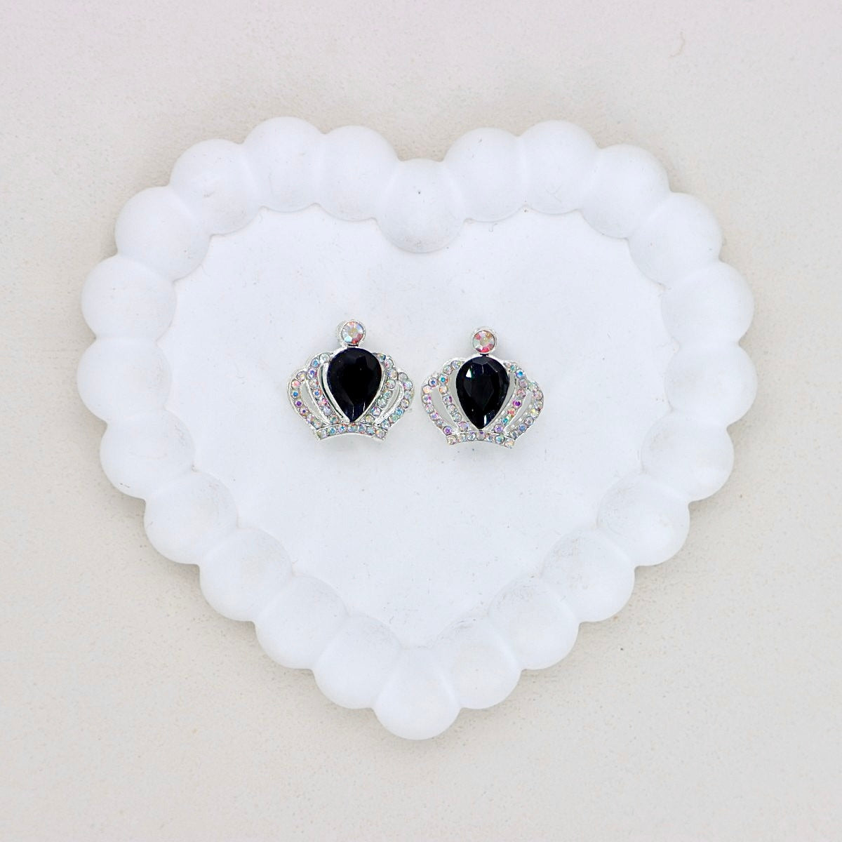 Kimhatter Heavy Duty Double-Sided Crown Alloy Bead with Rhinestones 2pcs/bag