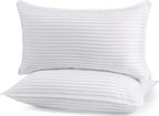 Bedding Bed Pillows for Sleeping Queen Size, 1000 Grams Filled Hotel Quality Cooling Pillows for Side, Back or Stomach Sleepers (White, Set of 2)