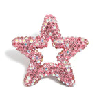Kimhatter Star Shape Polymer Clay Beads, Peridot Rhinestone Focal Beads for Jewelry & Keychain DIY, 32.5x33.5mm, 1.8mm Hole