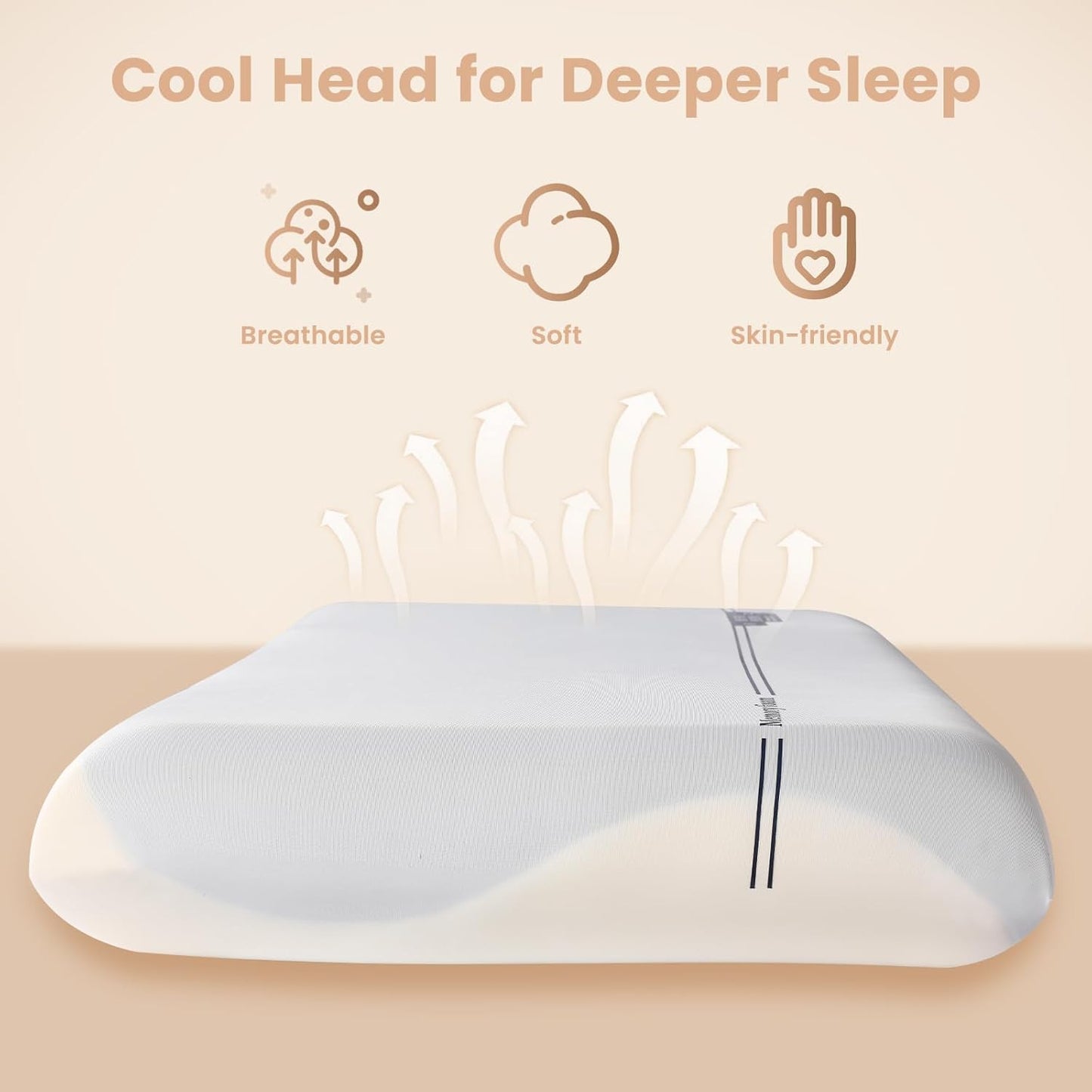 Memory Foam Pillows, Cervical Neck Pillow for Neck Pain Relief, Soft and Cooling for Back Side Sleeper Pillow with Two-Sided Reversible, Fits The Face Perfectly, Home Bed Pillows