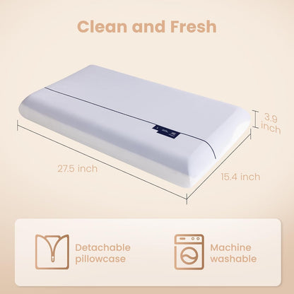 Memory Foam Pillows, Cervical Neck Pillow for Neck Pain Relief, Soft and Cooling for Back Side Sleeper Pillow with Two-Sided Reversible, Fits The Face Perfectly, Home Bed Pillows