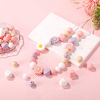 100pcs Daisy Silicone Beads – Flower Shape Craft Beads with Nylon Rope for DIY Keychains, Bracelets, Necklaces & Jewelry Making (4 Colors)